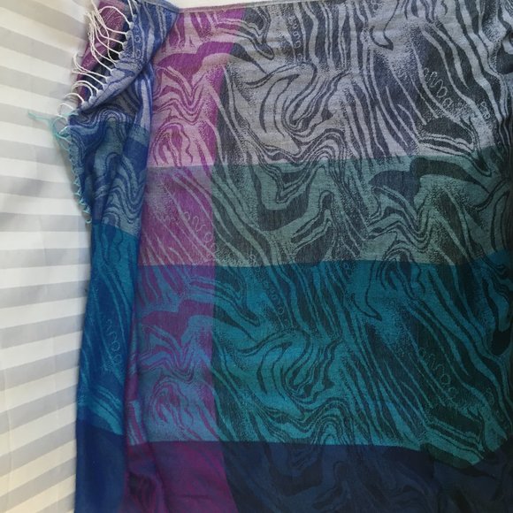 Women Gray Purple Blue 100% Pashmina Scarf Wrap Shawl Bohemian Cashmere Boho - Picture 9 of 12